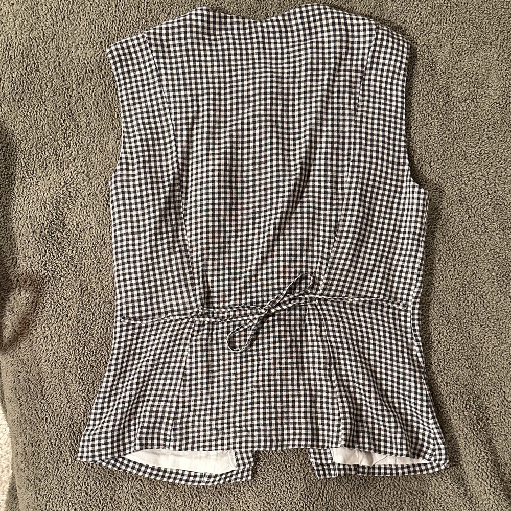 Abercrombie Black and White Gingham Sleeveless Top and Skirt Set XS new w/o tags - Picture 3 of 5